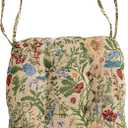 vctops Farmhouse Floral Print Chair Cushions with Ties U-Shaped Soft Comfortable Chair Pads Non Slip Seat Cushions for Indoor Dining Room and Kitchen Chairs (Flower H,16"x16")