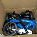 Economy Knee Scooter Steerable Knee Walker for Foot Injuries Compact Crutches with Dual Rear on-Wheel Brake and Shock Absorption Under The Knee pad (Blue)