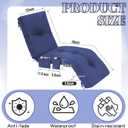 1 Pcs Outdoor Chaise Lounge Cushions with 3 Side Pocket 76x22x6 Inch Waterproof Long Deck Reclining Chair Cushions Fade Resistant Replacement Cushion for Furniture Lawn Pool (Navy Gray,Solid Color)