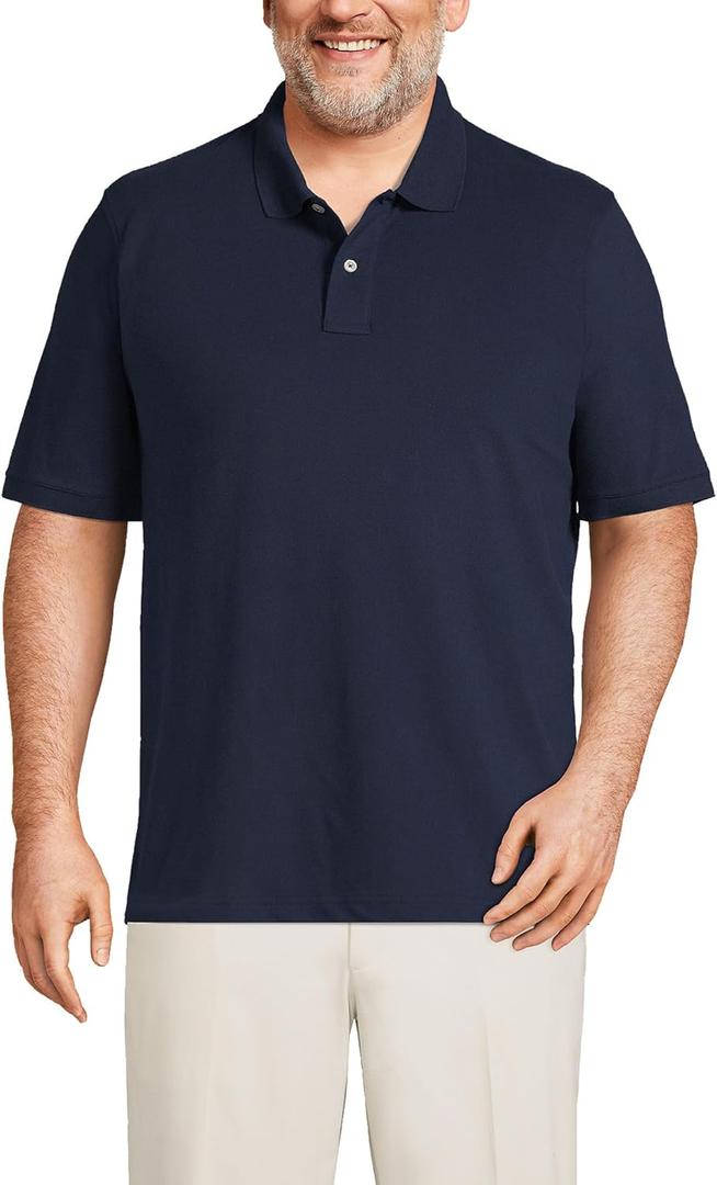 Lands' End Men's Short Sleeve Comfort-First Mesh Polo Shirt (Large, Radiant Navy)