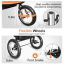 Dog Stroller for Medium Dogs - 3 in1 Small Pet Strollers Zipperless Dog Cat Stroller 3 Wheels with Detachable Dogs Carriage,Jogging Tires,Storage Basket and One-Button Folding Frame for Pets Walk (Grey Dark)