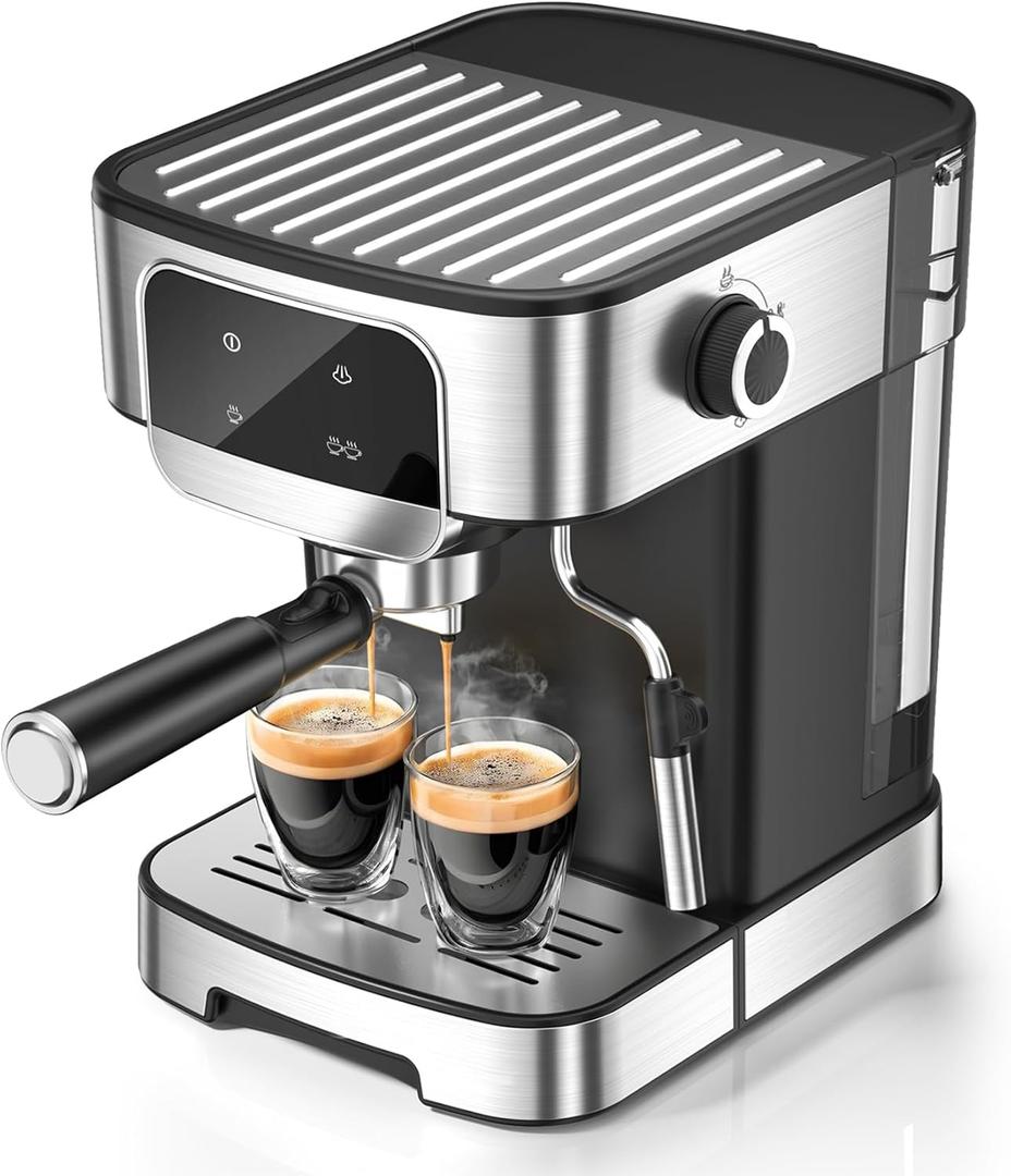 Espresso Machine 20 Bar, LERTIN Professional Espresso Maker With Auto Milk Frother, Home Compact Espresso Coffee Machine With Led Touch Screen, 61OZ Removable Water Tank For Latte, Cappuccino