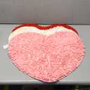 S-SNAIL-OO 28×24" Chenille Heart Shaped Rug, 3-Packs PVC Bathroom Rug Love Shaped, Valentine's Day Rugs Valentine Heart Shaped Door Mat for Bathroom (red+Pink+White)