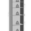 Furinno Jaya Simply Book Shelf, 5-Tier Bookshelf, Bookcase with Adjustable Shelves, 9.5 x 24.5 x 71.2, for Living Room, Bedroom, Home Office, Plain White