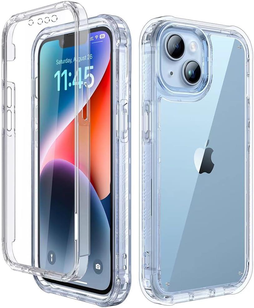 Lifedance Designed for iPhone 14 Case/iPhone 13 Case, Full-Body Rugged Protective Case with Built-in Screen Protector, 10 FT Military Grade Drop Protection Heavy Duty Shockproof Case, Clear
