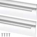 Hicarer 2 Pcs 30" Chrome Framed Shower Door Replacement Drip Rail with Vinyl Sweep, Shower Door Water Deflector with Bottom Seal, Applied Mounting Tape and Screws(Sliver)