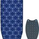 Classic Ironing Board, Compact and Space Saver, Size 43 x 13 Ironing Board, Extra Wide Ironing Area with Extra Thick Heavy Duty Padded, Stable Structure, Easy to Fold Blue Geometry