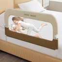 Deeteck Bed Guard Rail for Toddlers  32" Adjustable Heights & Folding up Portable Bed Railing for Baby  Toddler Bed Rails Guard for Crib, Twin, Bunk,Full Size, Queen & King Bed