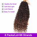 ZRQ 8 Packs Ombre Goddess Locs Crochet Hair 24 Inch Boho Faux Locs Croceht Braids, Ombre Boho Faux Locs Pre Looped Bohemian Locs Crochet Soft Locs With Curly Ends Hair Extension T30#