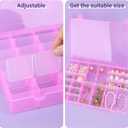 False Nail Container, 36-Gird Plastic Nail Art Organizers Storage Box with Adjustable Dividers, False Jewelry Diamonds Charms Nail 3D Decorations Manicure Accessory Holder Case, 2 Packs