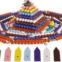 BOHS Montessori Bead Chains & Squares - Skip Counting, Multiplication, and Square Number Learning Toy for Pre-K Math Education