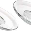 STOBOK 3.3 Inch Glass Plates, Clear Glass Plates, Small Saucers, Snack Saucers, Tea Saucers for Home Kitchen Coffee and Tea Drinkware