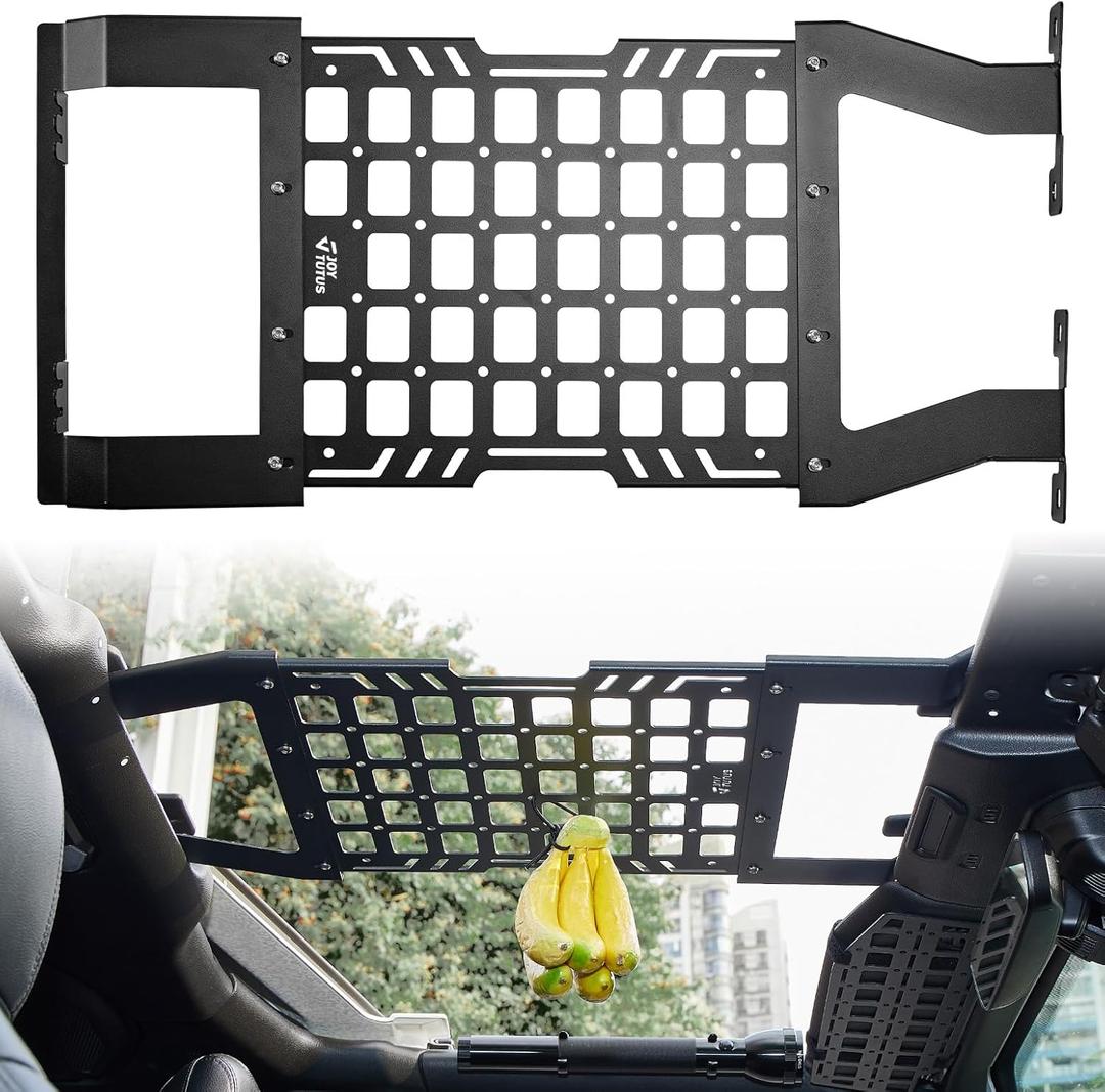 JOYTUTUS Hard Top Roof Rack Molle Panel Accessories Compatible with Wrangler JL JLU & Gladiator JT 2022-2024, Wrangler Overhead Molle Panel Storage Cargo Roof Rack, No DrillingNot for Soft-Top