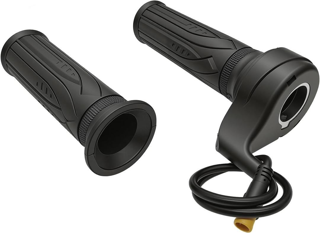 20X Full Twist Throttle Grip Ebike Twist Throttle 3 Pin with Waterproof Connector for 12V-72V Twist Throttle Electric Bike Electric Scooter Conversion Used for 22.2mm Handlebar.