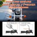 FOVPLUE 2" Rearview Mirror Stem Extension Adapter Kit for Harley all models,for Sportster Touring Softail Dyna,5/16-24 Fine Thread,Chrome