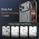 3 x Magnetic for iPhone 17 Pro Max Case, [Matte Solid Color] [Full Camera Protection] Protective Case for iPhone 17 Pro Max - Deep Gray