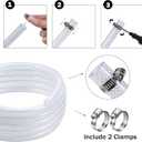 DAVCO 5/8" ID - 10 ft Heavy Duty Braided Clear Plastic Vinyl Tubing with 2 Stainless Clamps, Flexible High Pressure Reinforced PVC Plastic Tube Hose, Non-toxic, BPA Free