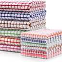 Kitchen Towels and Dishcloths Set, 16 x 25 12 12, Set of Bulk Cotton Dish for Washing Dishes Rags Everyday Cooking Baking (Multicolor)