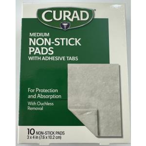 Curad Medium Non-Stick Pads, 10 Count, Pack of 3