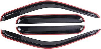 Rain Guard Wind Deflector Outside Mount Tape-On Window Visors Compatible with 1999-2016 Ford F-250 Super Duty Super/Crew Cab Sun/Rain Guard Window Deflector