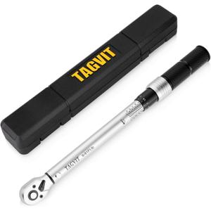 3/8 Inch Drive Click Torque Wrench, 9-81 Ft-Lb/12.2-110.2Nm Dual Direction Adjustable With Dual Range Scales, 3% High Accuracy for Bike Motorcycle Auto Repair