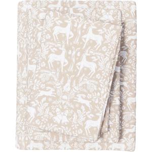 Great Bay Home Christmas Flannel Sheet Set California King Size - 100% Turkish Cotton, Double-Brushed, Winter Bed Sheets - Ultra-Soft, Cozy, 4-Piece Holiday Bedding Set (Reflections)