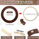 RattanView 12 Pcs 8 Inch Wood Embroidery Hoop Frame with Embroidery Hoops Round Finished Cross Stitch Hoop Frame for DIY Art Craft Sewing Ornaments(Walnut)