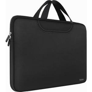 Laptop Sleeve Bag 15.6 Inch, Durable Traveling Briefcase Handle Bag & with Extra Pockets, Computer Protective Case Compatible for 15 15.6 inch HP, Dell, Acer, Asus, Black