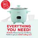Dash Mini Ceramic Rice Cooker - Designed for Single-Serve Cooking - Compact Rice Cooker with Nonstick Removable Pot, Keep Warm Function & Easy-to-Clean Sleek Design - Aqua Ceramic
