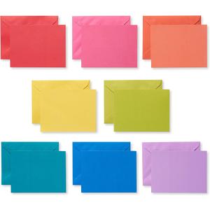 American Greetings Single Panel Blank Cards with Envelopes, Rainbow Colors (200-Count) (red, pink, orange, yellow, blue, purple)