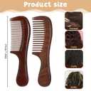2 Pcs Sandalwood Comb Set Wide and Fine Tooth Comb Wooden Detangling Anti-static Natural Wood Combs Green Handmade Sandalwood Combs for Women Men Straight Curly Dry Wet Hair