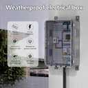 ABS Electrical Junction Box, Ventilated Design, Cable Grommets, IP65 Waterproof Enclosure, Indoor/Outdoor Use with Mounting Panel.. (Clear Cover, 17.7"x13.7"x7.9")