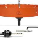 VIKITON 8-1/4 Inch Hole Saw with Arbor for Metal Wood Plastic, 8.25 in Bi-Metal Hole Cutter for Different Project with Smooth and Flat Drilling Edge, Fast Chip Removal, Lighter and Portable