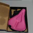 Zacro Bike Seat Cushion - Gel Padded Bike Seat Cover for Men Women Comfort, Extra Soft Exercise Bicycle Seat Compatible with Peloton, Outdoor & Indoor Bike Saddles (Pink)