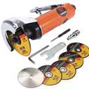 Air Cut Off Tool with 5Pcs 3-inch Die Grinder Cut-Off Wheels, Pneumatic Metal Sheet Cutting Tool, Heavy Duty Air Cutter Cut off Tool