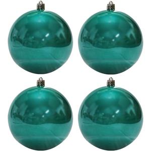 YYCRAFT 4ct Jumbo Teal Shiny Christmas Ball Ornaments 4 Inch for Xmas Tree Christmas Decorations Shatterproof Gift Set (Teal, XL)