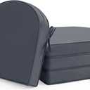 Outdoor Chair Cushions Set of 4: Waterproof & Fade Resistant Patio Furniture Cushions - 17 x 16 x 2 Inch Non Slip Round Corner Seat Cushion Pads with Removable Cover for Garden Yard Lawn, Dark Grey