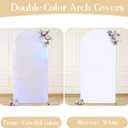 White and Silver Arch Backdrop Cover 7.2FT Wedding Arch Covers Stretchy Backdrop Birthday Party Colorful Arch Cover Spandex Balloon Banquet Graduation Bridal Baby Shower Photo Background Decoration