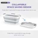 Laundry 360 Collapsible Laundry Basket 40L | Portable | Space Saver Storage | Hold 2 Loads | Store Under the Bed or Closet | Good for Kids | Dorm | Bedroom | Large | White/Grey