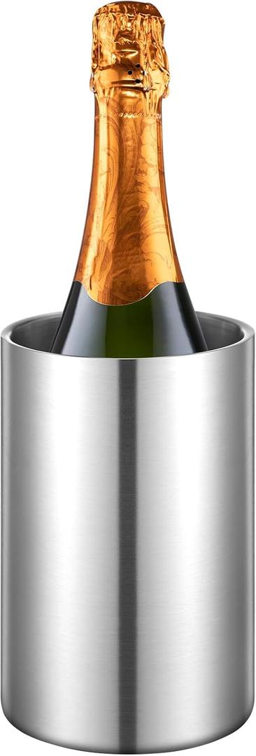 Wine Chiller Bucket Stainless Steel Wine Chiller Bottles for 750 ml Insulated Double Layer Bucket Cooler for Parties Bar(1 Pcs)