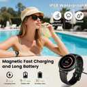 Smart Watch for Women, 1.27" HD Fitness Tracker with Bluetooth Calls(Answer&Make) IP68 Waterproof Smartwatch Compatible IOS/Android,100+ Sport Modes Watch with Heart Rate/Sleep Monitor Pedometer Black