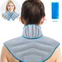 Large Gel Ice Pack & Microwavable Heating Pad for Neck Shoulder Upper Back Pain Relief - Reusable Weighted Cold Pack for Injuries - Hot & Cold Compress Therapy for Swelling, Bruises, Surgery (Nsf-gray)