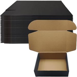 12x9x4 Black Shipping Boxes Set of 20, Corrugated Cardboard Mailers for Product Packaging & Mailing, Recyclable Small Business Shipping Supplies, Gift Boxes for Holiday Birthday Wedding Favors