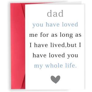 30 x Father Day Gifts for Dad, Humorous Fathers Day Card Gift from Son Daughter Kids, Special Card for Dad With Heart, Funny Birthday Cards for Father