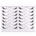 Half False Eyelashes with Clear Band Wispy Cat Eye Look Natural Short Small 3/4 Accent Lashes Faux Mink Fake Eyelash Strips 14 Pairs Pack