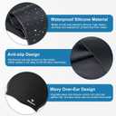 3 x 2 Pack Silicone Swim Cap for Men Women, Unisex Adult Swimming Caps for Short/Long Hair to Keep Hair Dry, Waterproof Bathing Caps for Swimming with Ear Plugs & Nose Clip Set