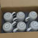 Kanwone Coffee Mugs 16 oz, Stoneware Mug Set, Ceramic Coffee Cups with Large Handles, Porcelain Mugs for Latte, Hot Tea, Cappuccino, Milk, Cocoa, Dishwasher Safe - Set of 6, Neutral White