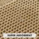MIULEE Set of 2 Waffle Bathroom Rugs, Boho Bath Rug Super Absorbent, Non Slip Washable Ultra Soft Rubber Backed Shower Bath Mats for Floor, Tub, Shower, Looped Design, Brown, 18x30 Inch