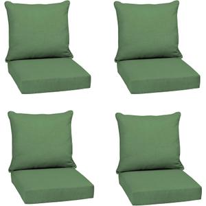 Arden Outdoor Deep Seat Cushion Set (4-Pack), 24 in x 24 in, Weather-Proof, Rain-Proof, Fade Resistant Patio Cushion for Chair, Sofa, and Couch Bright Moss Green Leala
