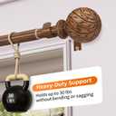 Wood Curtain Rods for Windows 36 to 88 Inch, 1" Adjustable Heavy Duty Boho Drapery Rod Decorative Curtain Rods with Finials Rustic Window Treatment Rods for Kitchen Farmhouse Bedroom Patio